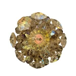 Vintage 1960s Juliana Style AB Rhinestone Brooch Aurora Borealis Cluster